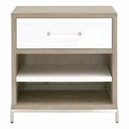 Wrenn 1 Drawer Two Tone White Nightstand - LOOMLAN - Essentials For Living - Nightstands
