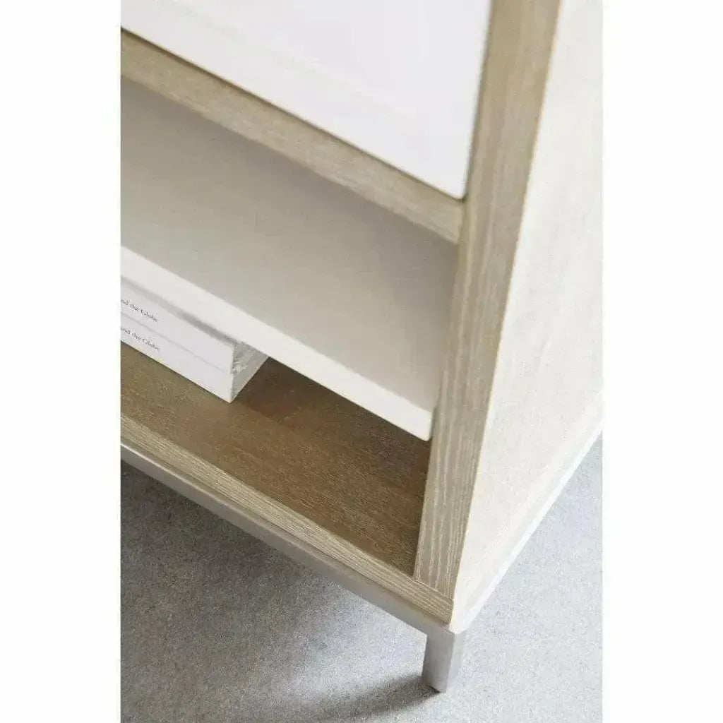 Wrenn 1 Drawer Two Tone White Nightstand - LOOMLAN - Essentials For Living - Nightstands