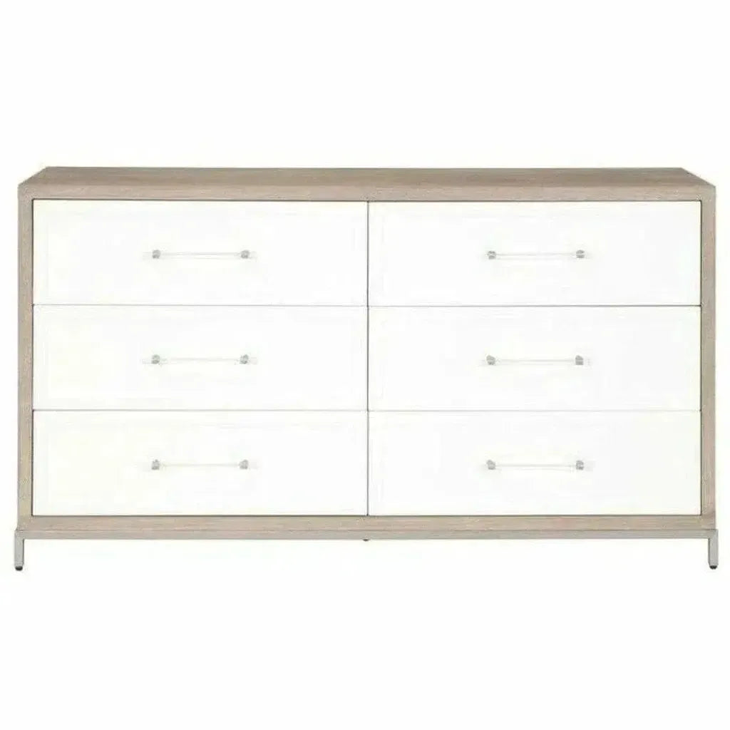 Wrenn 6 - Drawer Double Dresser White - LOOMLAN - Essentials For Living - Dressers
