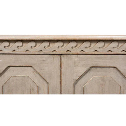Wrenn Credenza Stone Grey Cabinet for Living Room - LOOMLAN - Sarreid - Sideboards
