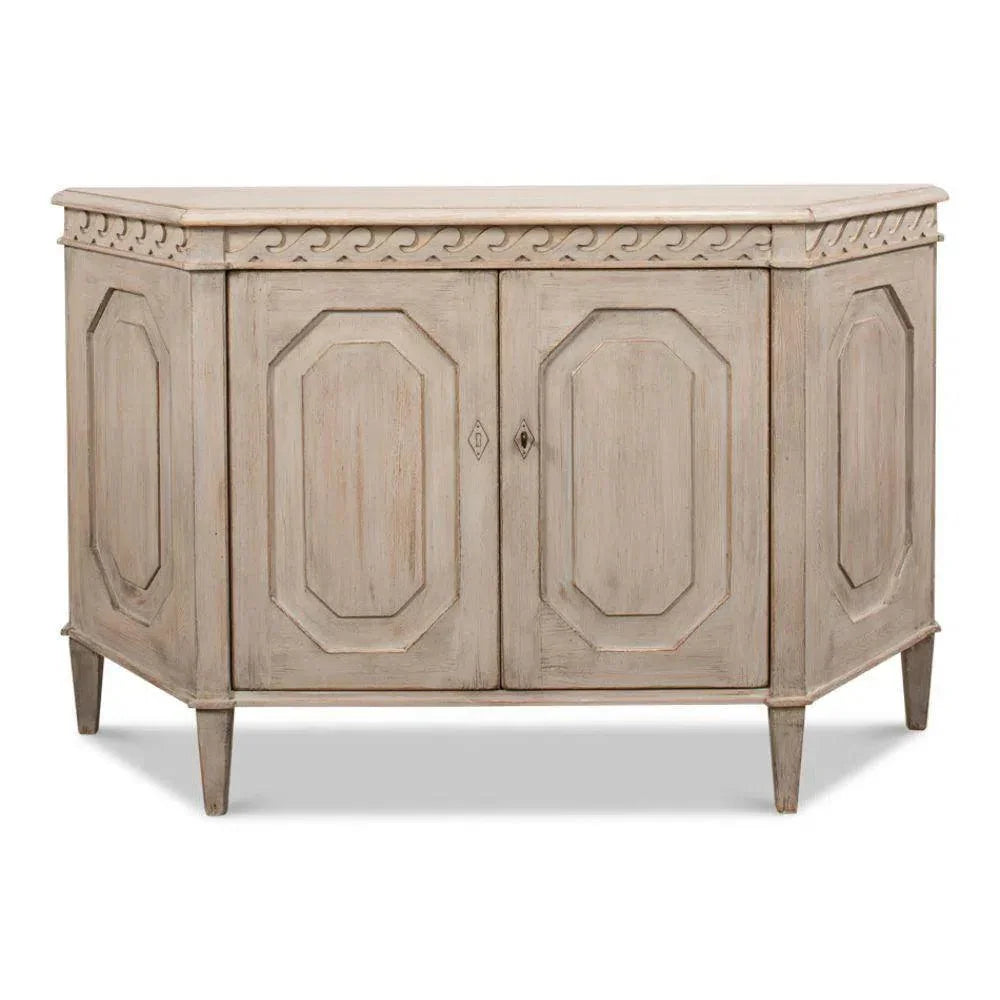 Wrenn Credenza Stone Grey Cabinet for Living Room - LOOMLAN - Sarreid - Sideboards