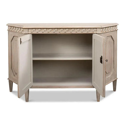 Wrenn Credenza Stone Grey Cabinet for Living Room - LOOMLAN - Sarreid - Sideboards
