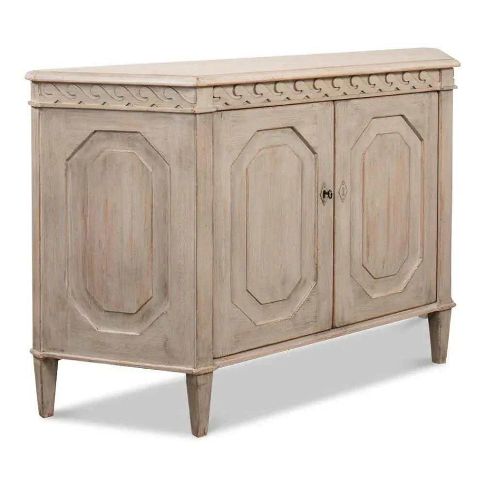 Wrenn Credenza Stone Grey Cabinet for Living Room - LOOMLAN - Sarreid - Sideboards
