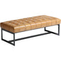Wyatt Top Grain Leather Bedroom Bench Iron - LOOMLAN - Moe's Home - Bedroom Benches