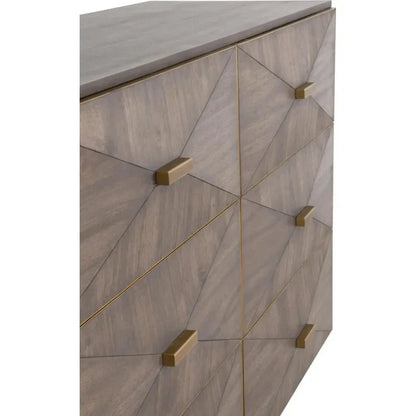 Wynn 6 - Drawer Double Dresser Burnished Brown & Gold - LOOMLAN - Essentials For Living - Dressers