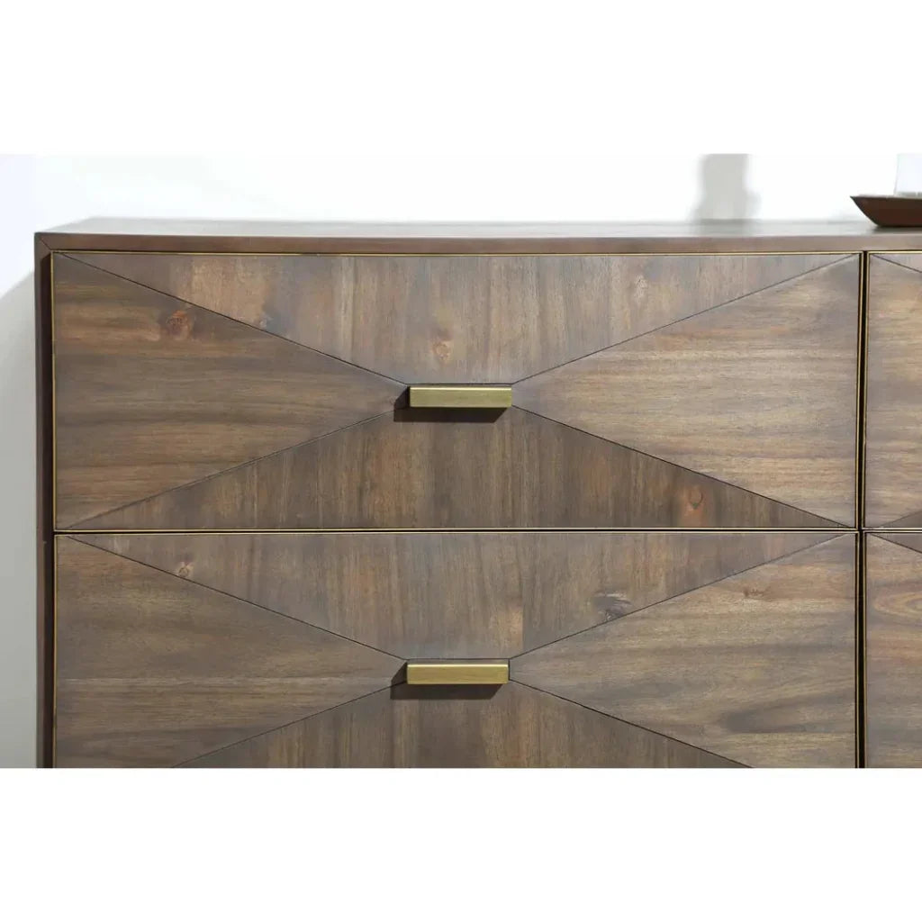Wynn 6 - Drawer Double Dresser Burnished Brown & Gold - LOOMLAN - Essentials For Living - Dressers
