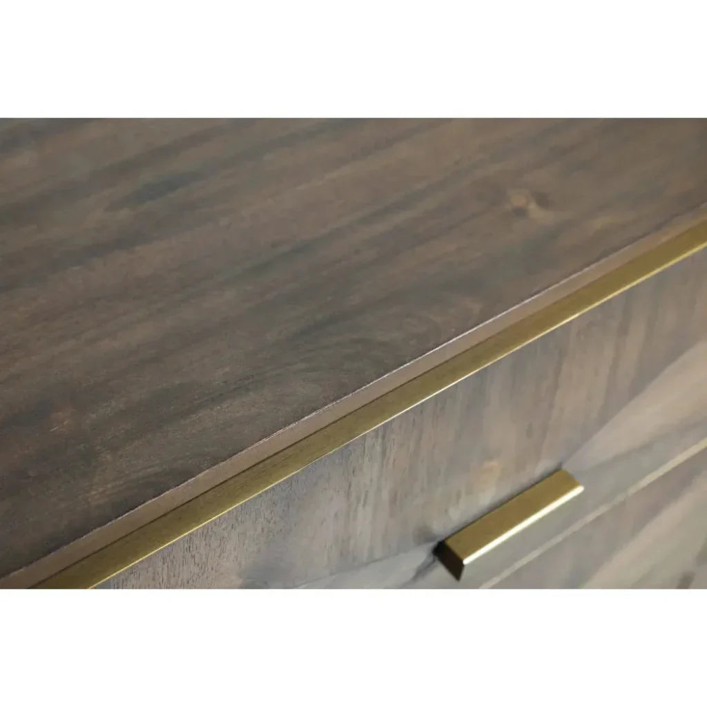 Wynn 6 - Drawer Double Dresser Burnished Brown & Gold - LOOMLAN - Essentials For Living - Dressers