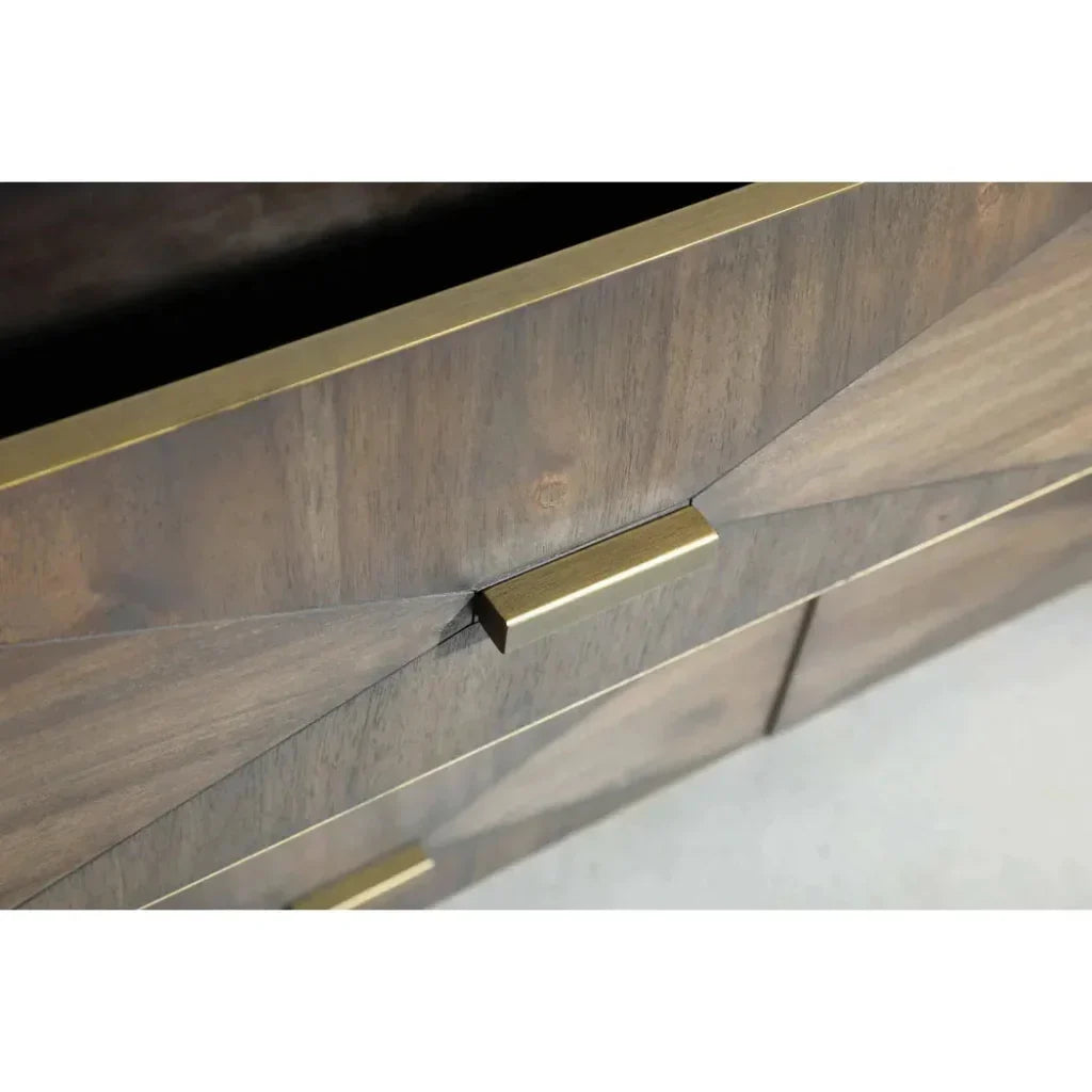 Wynn 6 - Drawer Double Dresser Burnished Brown & Gold - LOOMLAN - Essentials For Living - Dressers