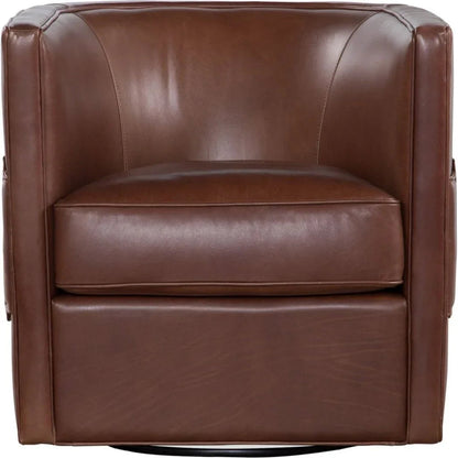 Wynn Leather Comfort Swivel Chair - LOOMLAN - Olivia + Quinn - Club Chairs