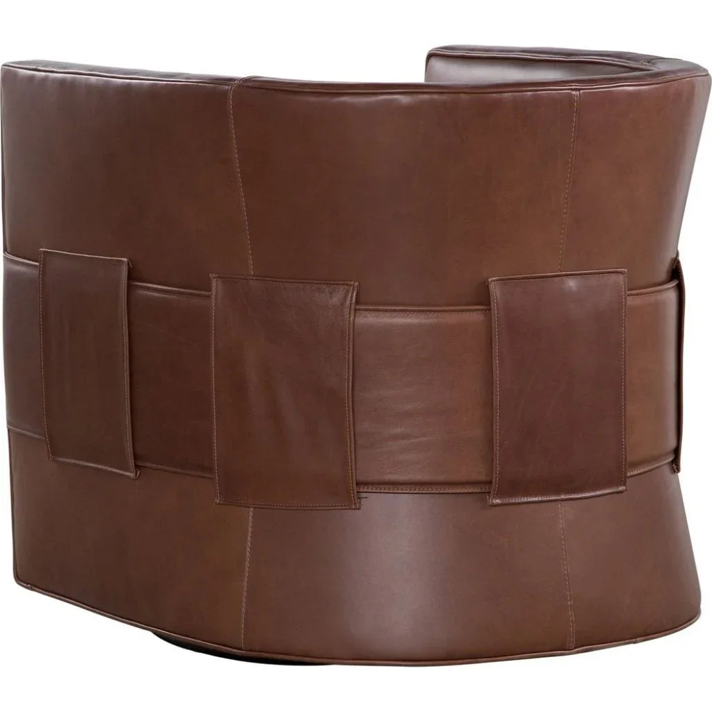 Wynn Leather Comfort Swivel Chair - LOOMLAN - Olivia + Quinn - Club Chairs