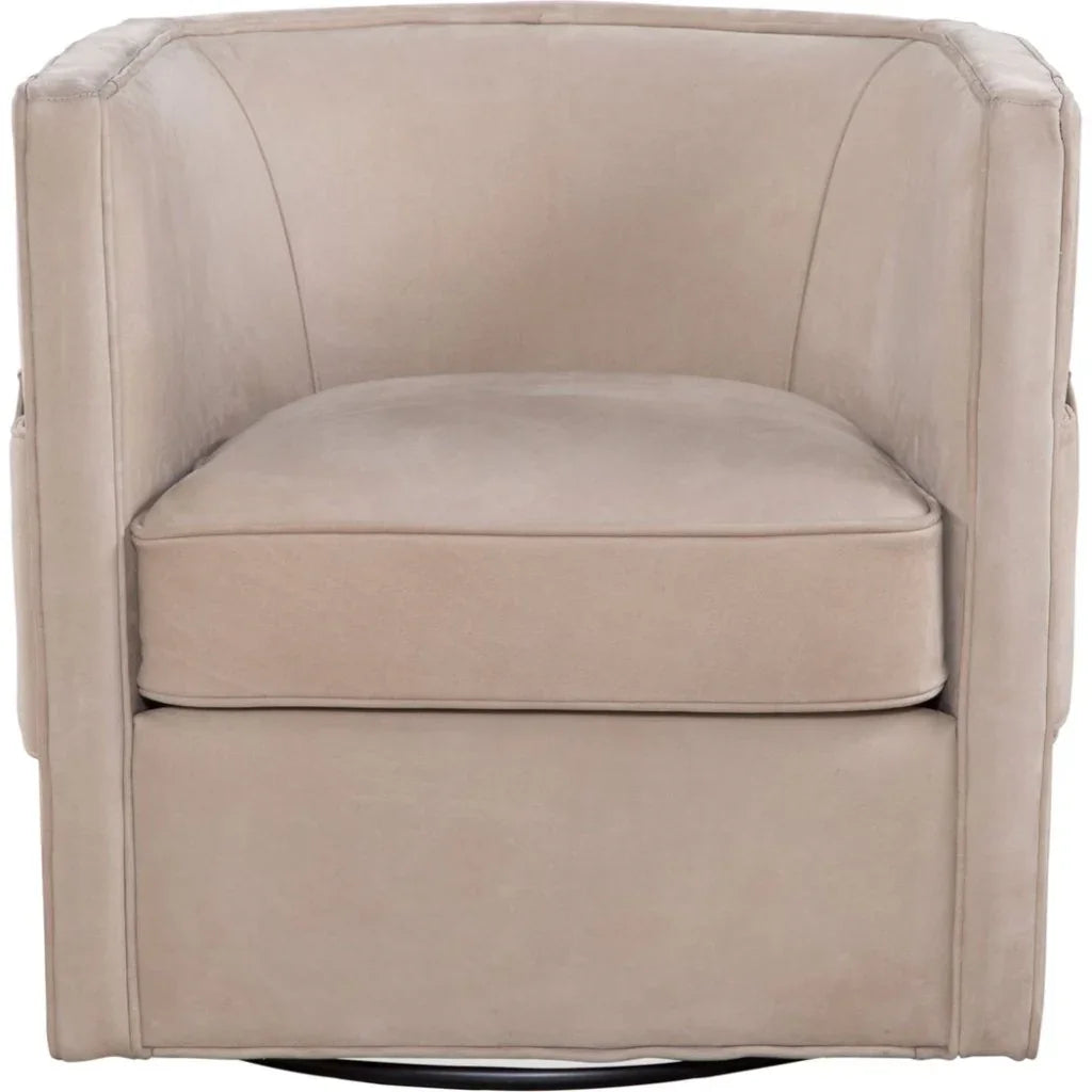 Wynn Leather Comfort Swivel Chair - LOOMLAN - Olivia + Quinn - Club Chairs