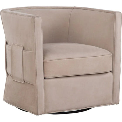 Wynn Leather Comfort Swivel Chair - LOOMLAN - Olivia + Quinn - Club Chairs