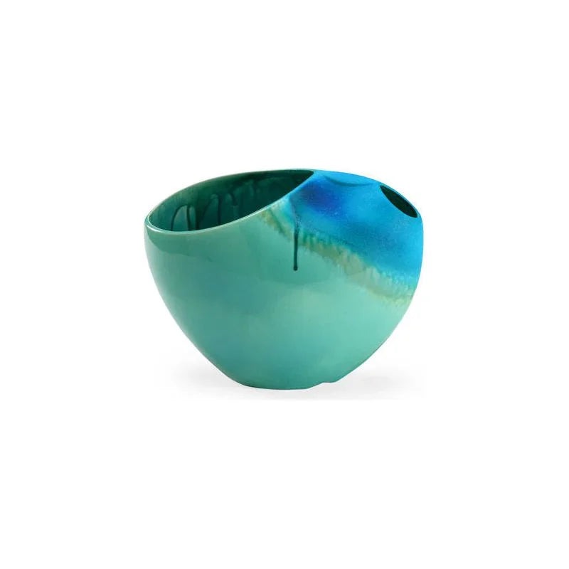 Xanadu Multi Teal Glaze Porcelain Vase - LOOMLAN - Wildwood - Vases & Jars