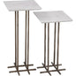 Xavier Iron & Marble White Square Accent Table - LOOMLAN - Bassett Mirror - Side Tables
