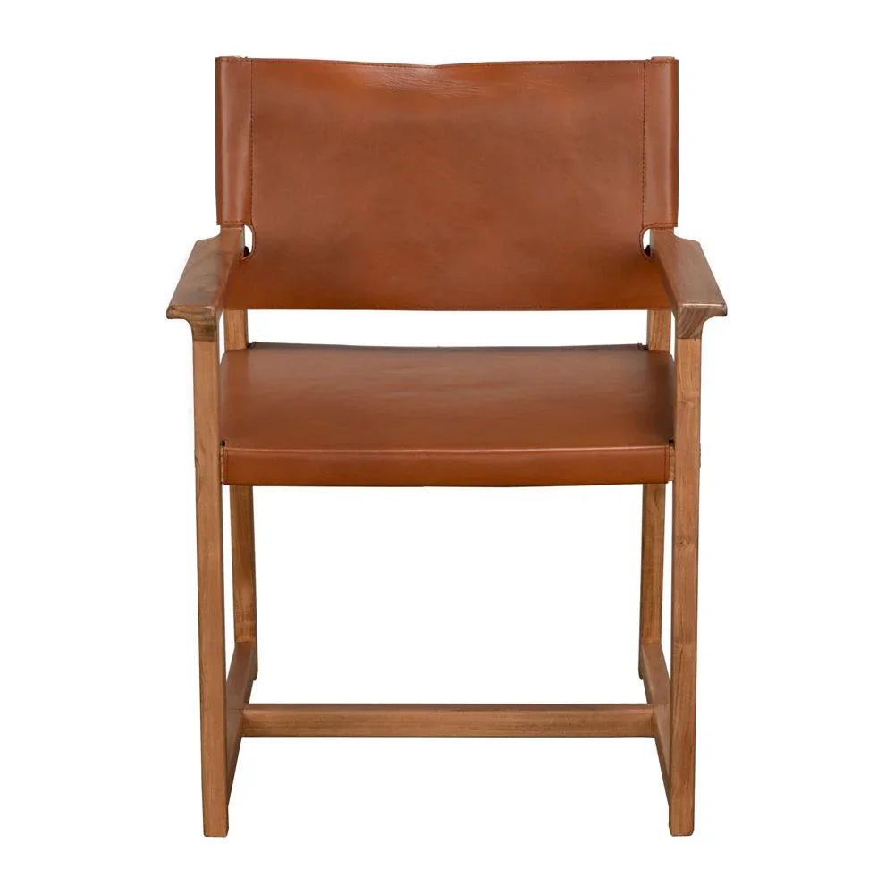 Xavier Tobacco Leather Dining Chair - LOOMLAN - Noir - Dining Chairs