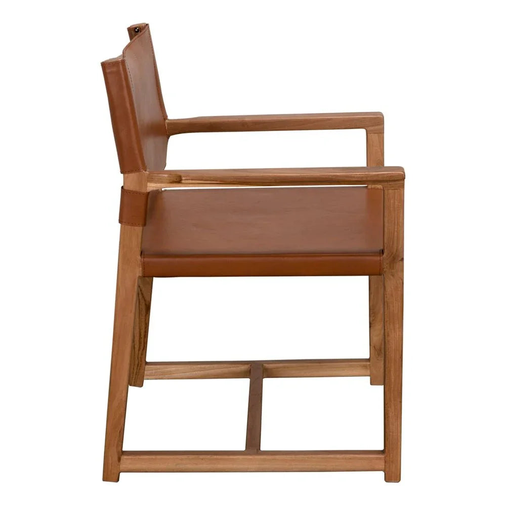 Xavier Tobacco Leather Dining Chair - LOOMLAN - Noir - Dining Chairs