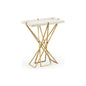 Xavier White Stone Top Drinks Table - LOOMLAN - Wildwood - Side Tables