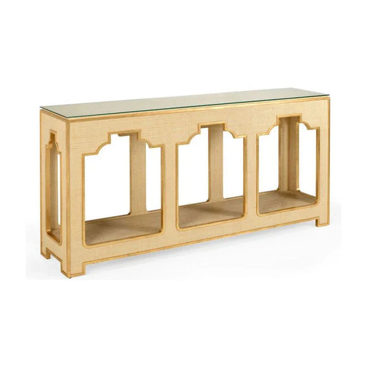 Yangon Glass Top Console Table - LOOMLAN - Chelsea House - Console Tables