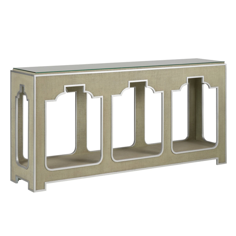 Yangon Raffia Warp Console Table