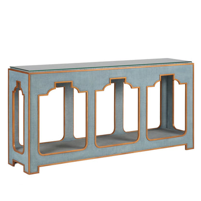 Yangon Raffia Warp Console Table
