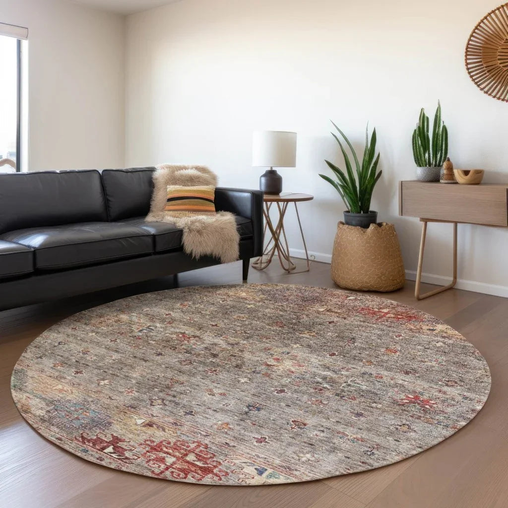 Yaniqa Gray Washable Indoor - Outdoor Rug - LOOMLAN - LOOMLAN Rugs - Outdoor Rugs