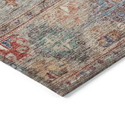 Yaniqa Gray Washable Indoor - Outdoor Rug - LOOMLAN - LOOMLAN Rugs - Outdoor Rugs