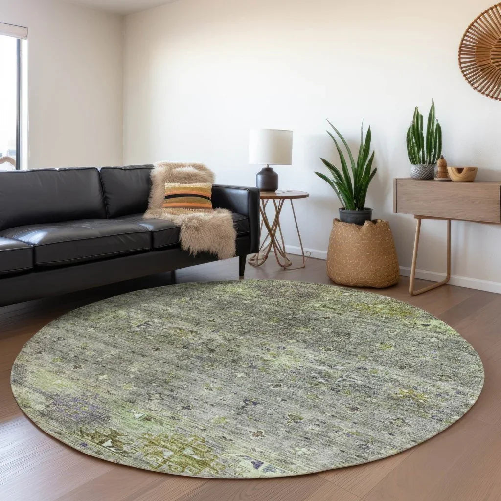 Yaniqa Green Washable Indoor - Outdoor Rug - LOOMLAN - LOOMLAN Rugs - Outdoor Rugs