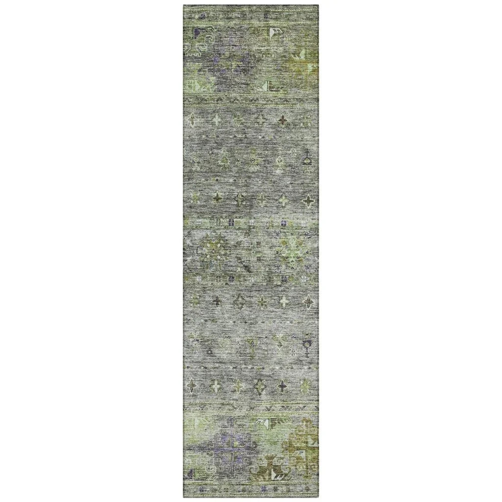 Yaniqa Green Washable Indoor - Outdoor Rug - LOOMLAN - LOOMLAN Rugs - Outdoor Rugs