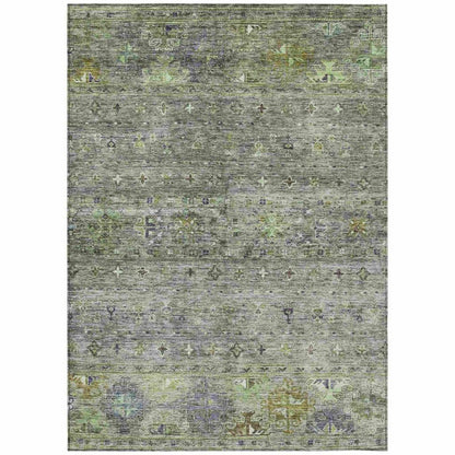Yaniqa Green Washable Indoor - Outdoor Rug - LOOMLAN - LOOMLAN Rugs - Outdoor Rugs