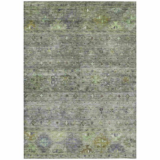 Yaniqa Green Washable Indoor - Outdoor Rug - LOOMLAN - LOOMLAN Rugs - Outdoor Rugs
