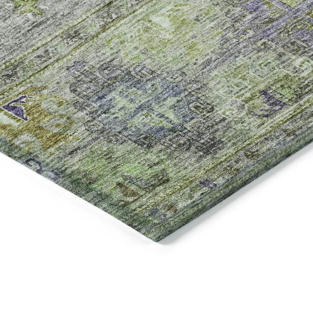 Yaniqa Green Washable Indoor - Outdoor Rug - LOOMLAN - LOOMLAN Rugs - Outdoor Rugs