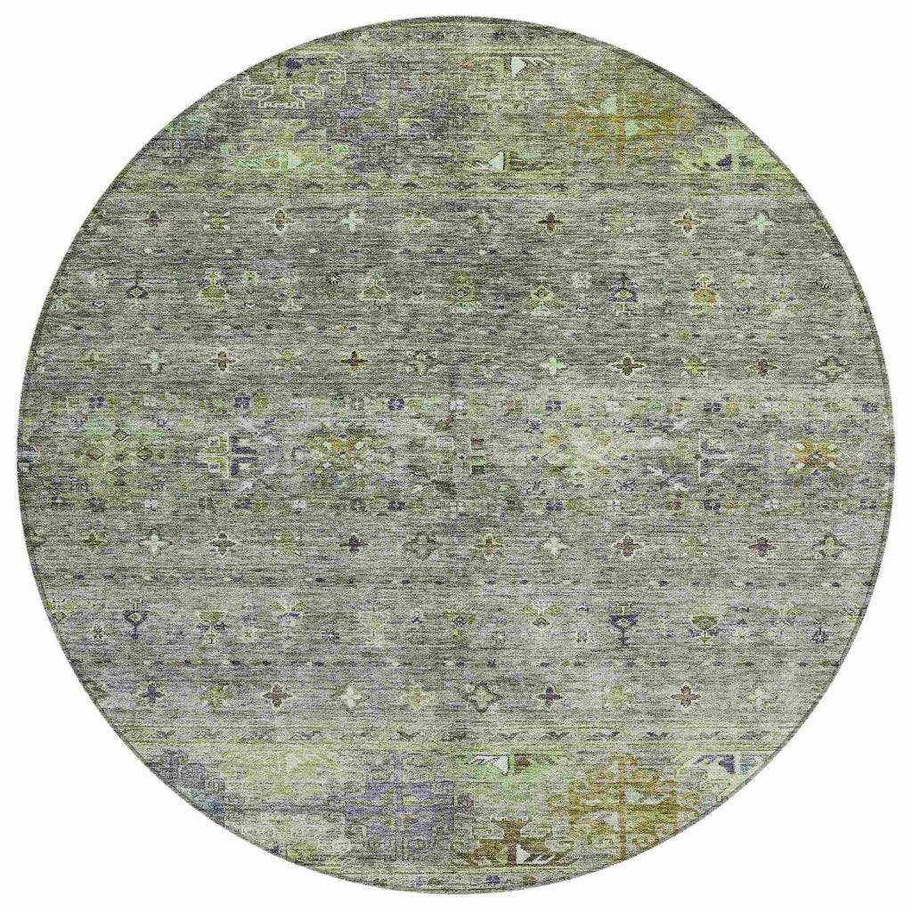 Yaniqa Green Washable Indoor - Outdoor Rug - LOOMLAN - LOOMLAN Rugs - Outdoor Rugs