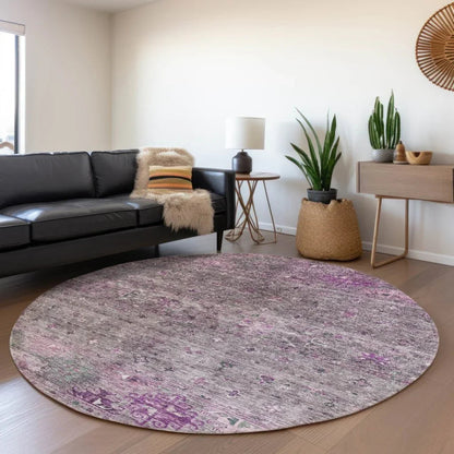 Yaniqa Purple Washable Indoor - Outdoor Rug - LOOMLAN - LOOMLAN Rugs - Outdoor Rugs