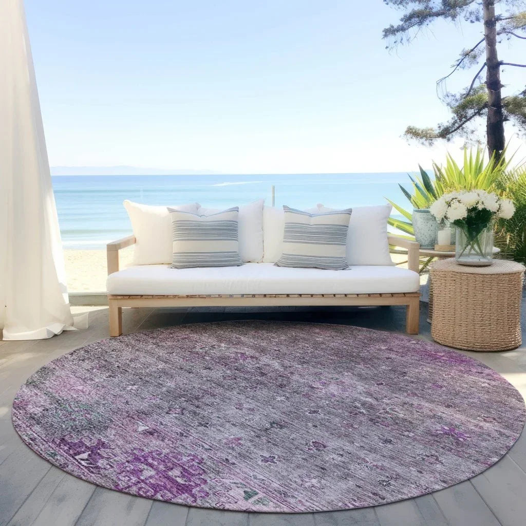 Yaniqa Purple Washable Indoor - Outdoor Rug - LOOMLAN - LOOMLAN Rugs - Outdoor Rugs