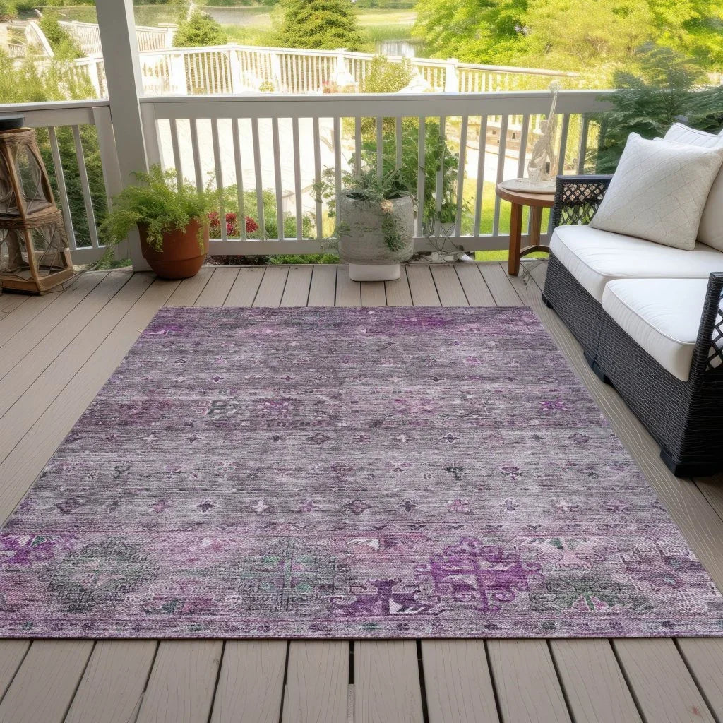 Yaniqa Purple Washable Indoor - Outdoor Rug - LOOMLAN - LOOMLAN Rugs - Outdoor Rugs