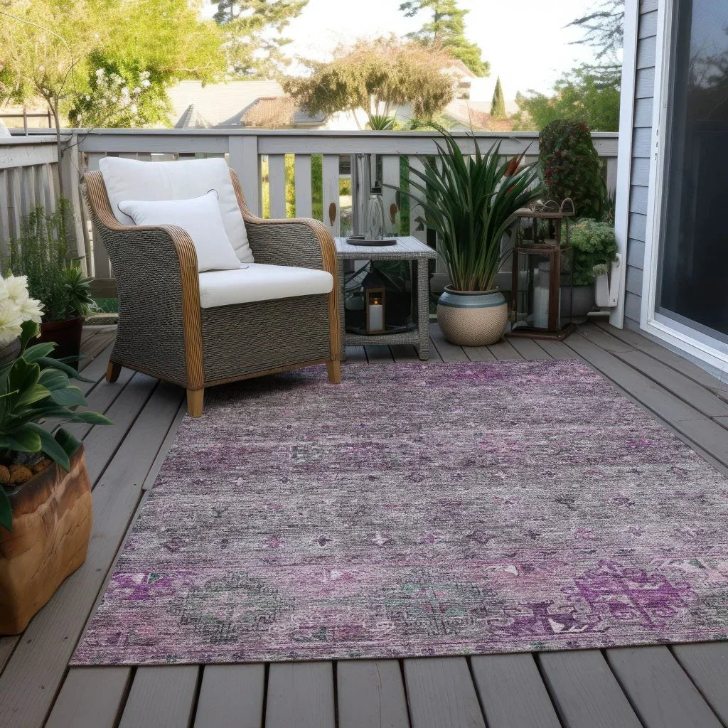 Yaniqa Purple Washable Indoor - Outdoor Rug - LOOMLAN - LOOMLAN Rugs - Outdoor Rugs