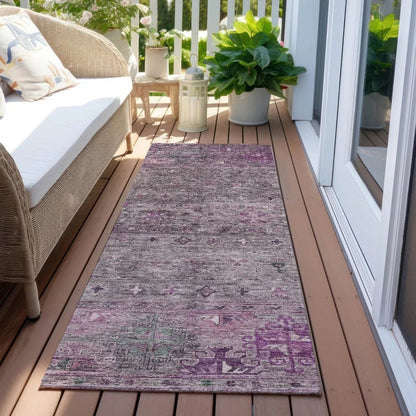 Yaniqa Purple Washable Indoor - Outdoor Rug - LOOMLAN - LOOMLAN Rugs - Outdoor Rugs