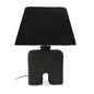 Yara Wood & Textured Cotton Black Table Lamp - LOOMLAN - Moe's Home - Table Lamps