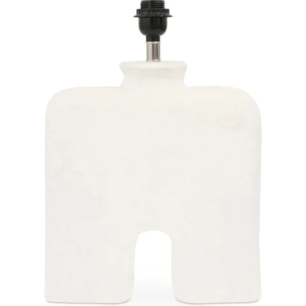 Yara Wood & Textured Cotton White Table Lamp - LOOMLAN - Moe's Home - Table Lamps