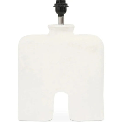 Yara Wood & Textured Cotton White Table Lamp - LOOMLAN - Moe's Home - Table Lamps