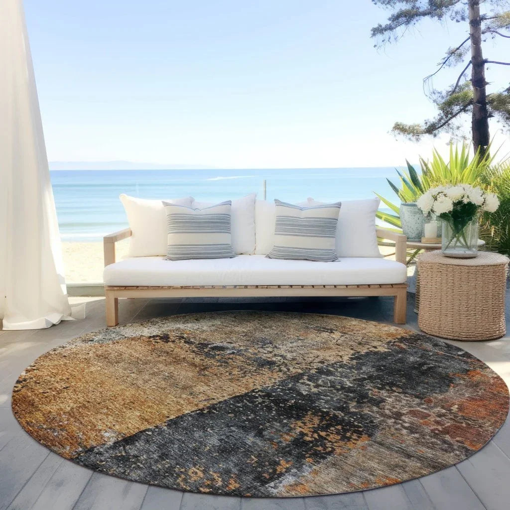 Yasmineh Orange Washable Indoor - Outdoor Rug - LOOMLAN - LOOMLAN Rugs - Outdoor Rugs