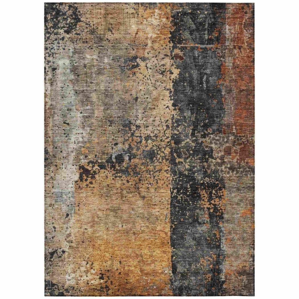 Yasmineh Orange Washable Indoor - Outdoor Rug - LOOMLAN - LOOMLAN Rugs - Outdoor Rugs