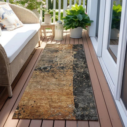 Yasmineh Orange Washable Indoor - Outdoor Rug - LOOMLAN - LOOMLAN Rugs - Outdoor Rugs