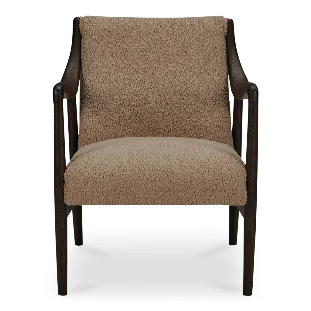 Yates Beige Faux Shearling Accent Chair - LOOMLAN - Moe's Home - Accent Chairs