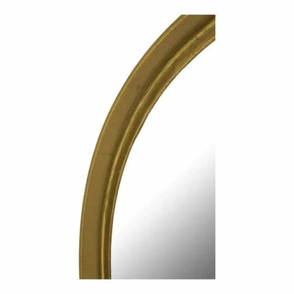 Yellow Gold Round Wall Mirror Style - LOOMLAN - Moe's Home - Wall Mirrors