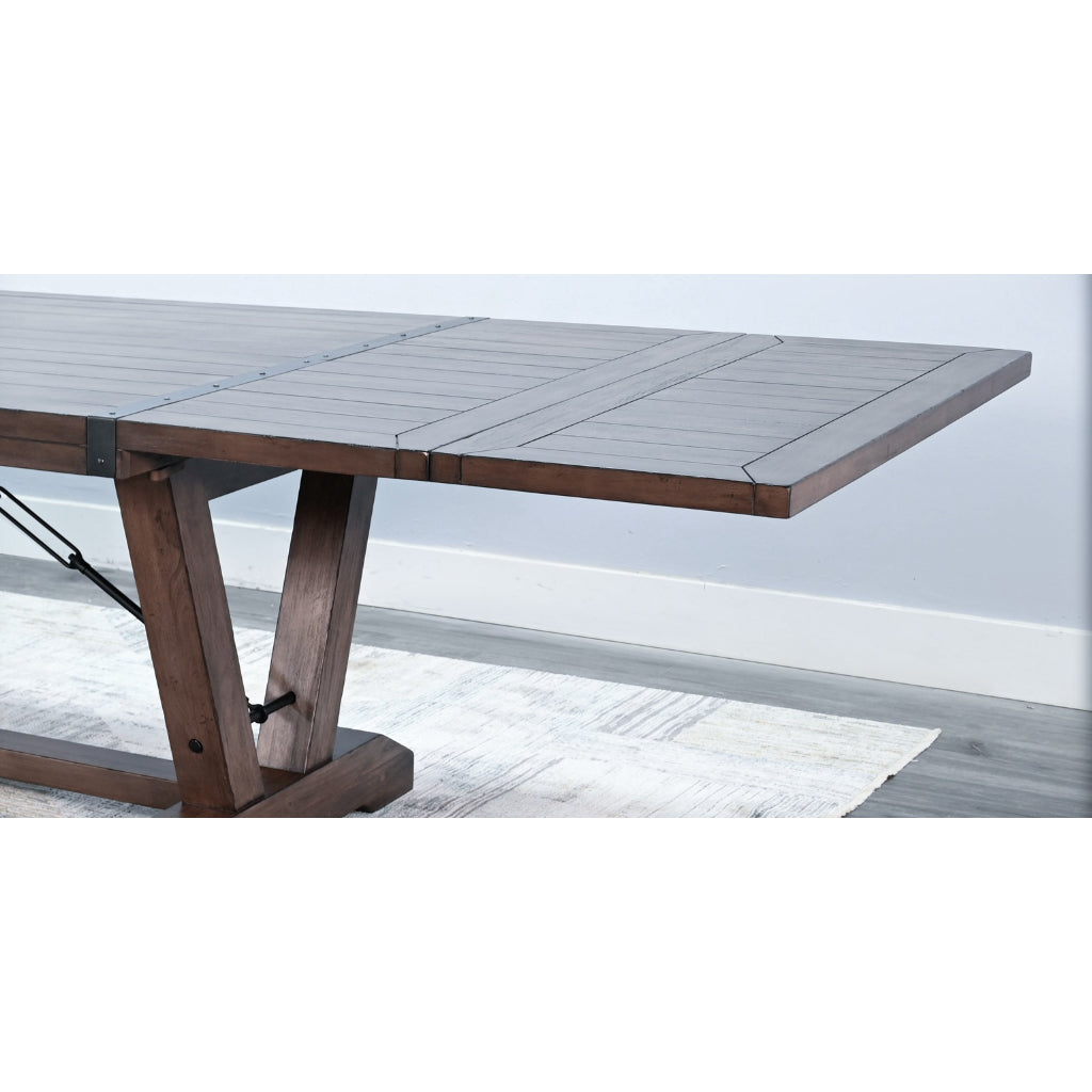 Yellowstone Extendable Dining Table with Folding Leaves-Dining Tables-Sunny D-LOOMLAN