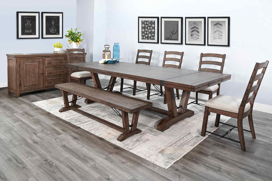 Yellowstone Extendable Dining Table with Folding Leaves-Dining Tables-Sunny D-LOOMLAN