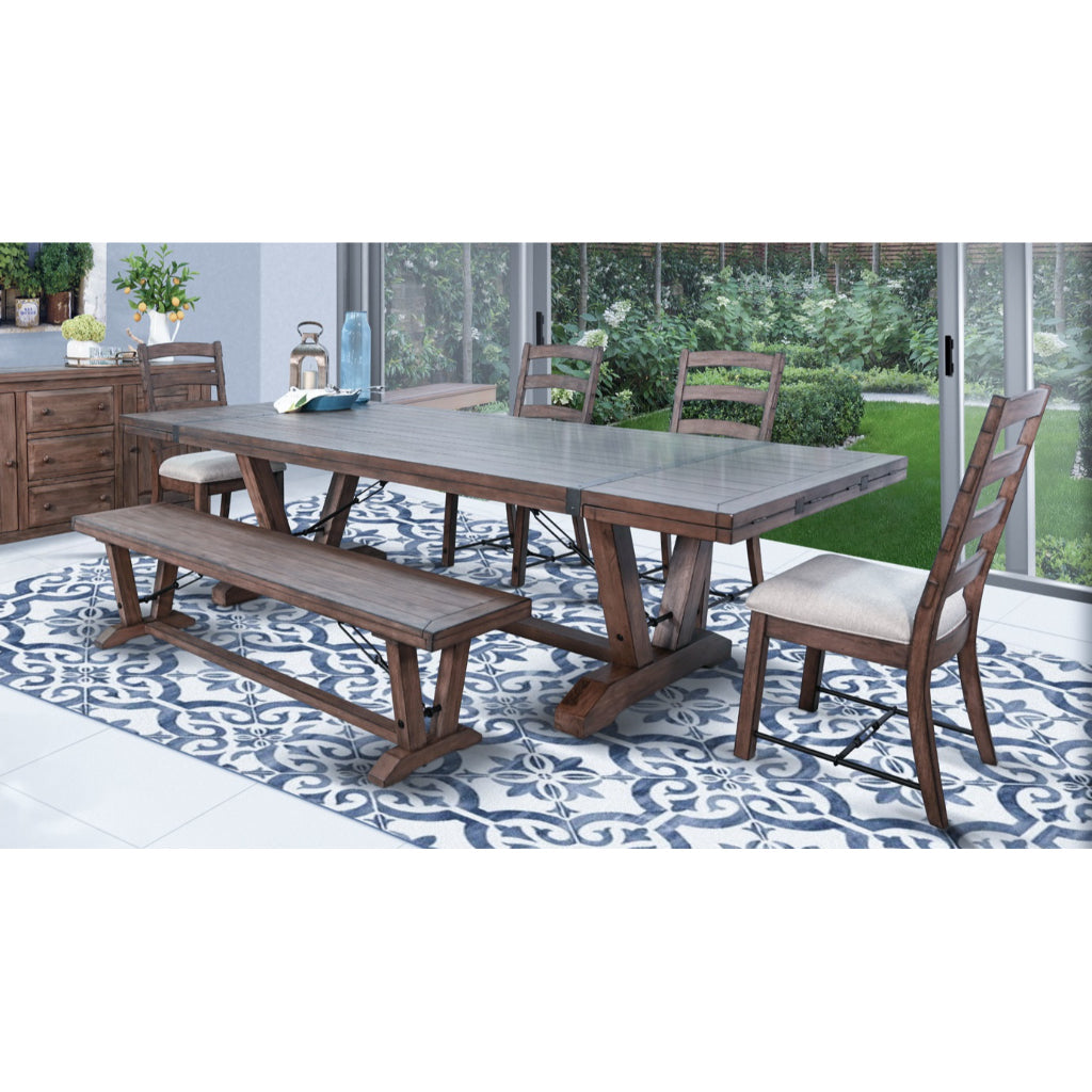 Yellowstone Extendable Dining Table with Folding Leaves-Dining Tables-Sunny D-LOOMLAN