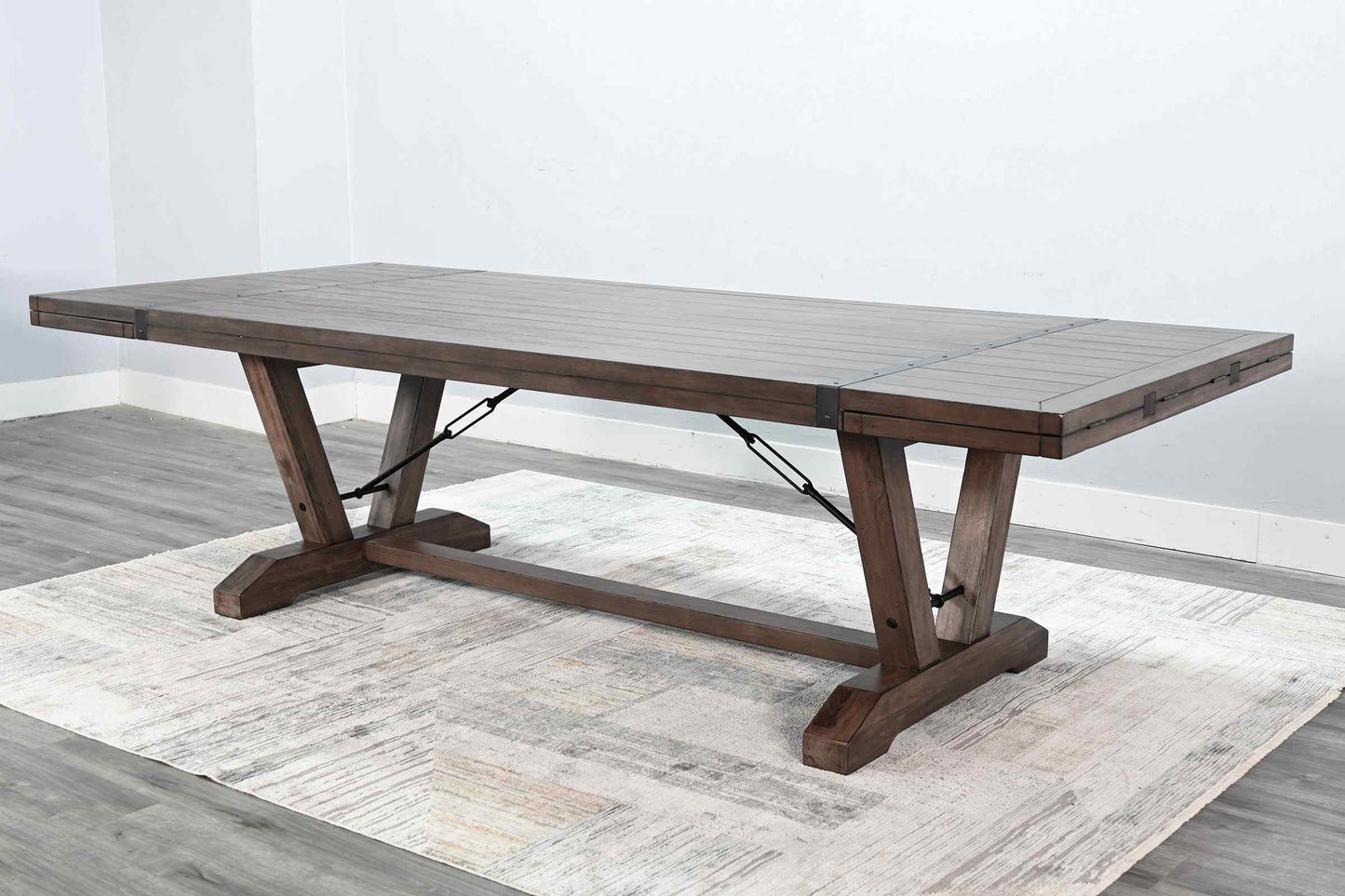 Yellowstone Extendable Dining Table with Folding Leaves-Dining Tables-Sunny D-LOOMLAN