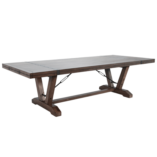 Yellowstone Extendable Dining Table with Folding Leaves-Dining Tables-Sunny D-LOOMLAN